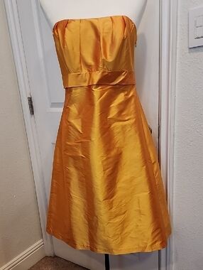 ALFRED SUNG Mango Satin Cocktail Dress 6